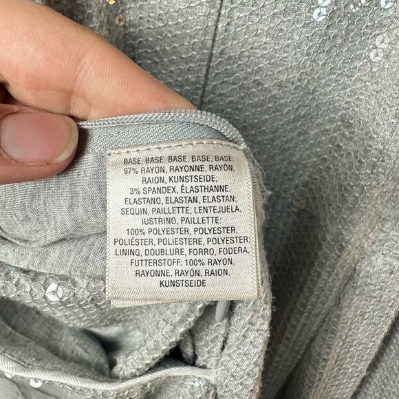 Anthropologie Ett:twa Claudette Jumpsuit Romper Sequin Crop Gray 14 - Picture 12 of 14